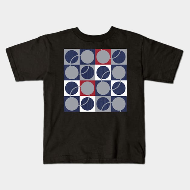 Pattern of blue and gray circles in a square Kids T-Shirt by colorofmagic